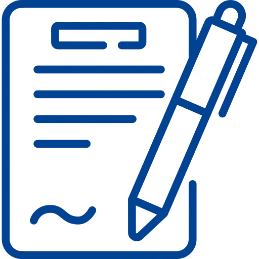 Icono de un documento con bolígrafo y archivo que  Es documentación en formato escaneado o PDF.